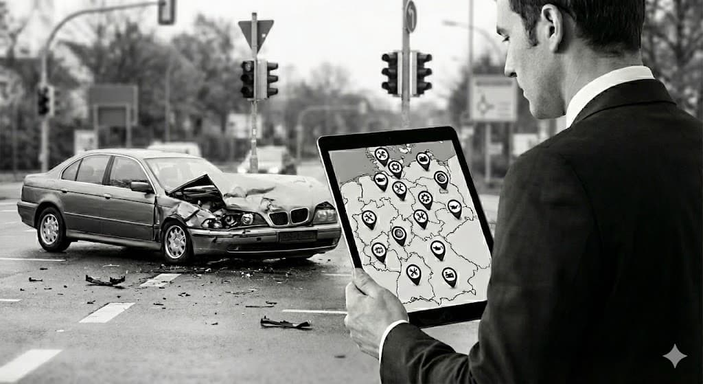 Karte der Autoteilehändler und Serviceanbieter